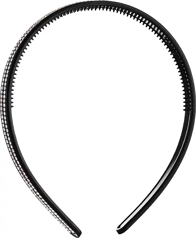 Hairband, 26195+1, black with silver stones - Accessories