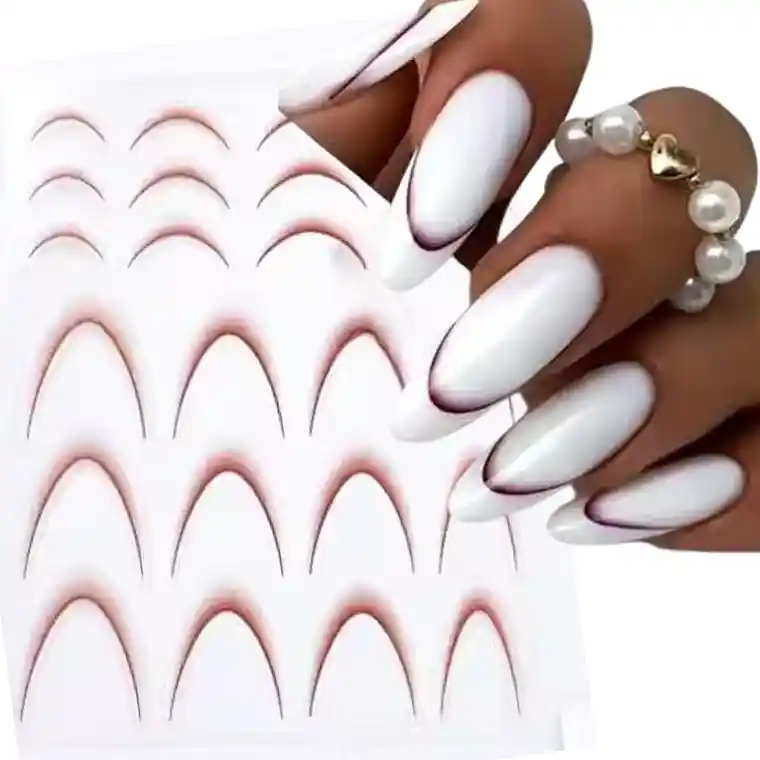 Self-Adhesive Nail Stickers 'French', red