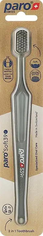 Toothbrush S39, gray, gray bristles - Bath and Body