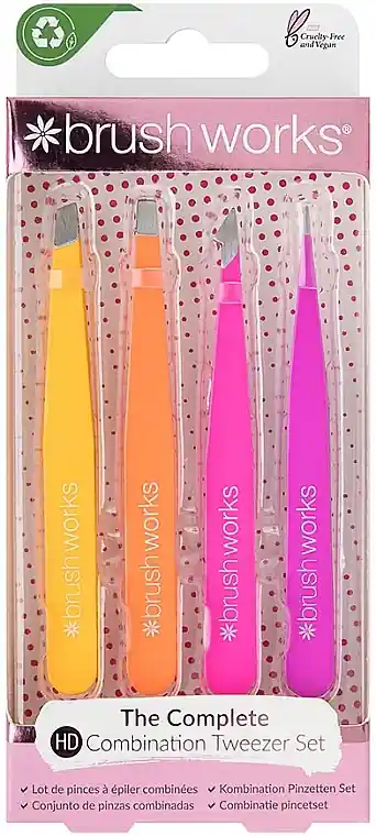 Tweezers Set, 4 pcs., multi-colored