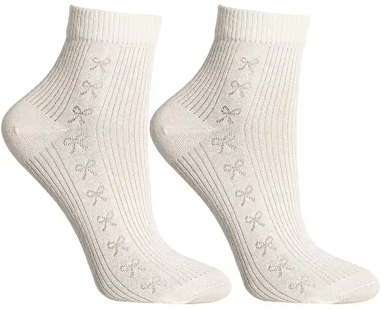 Women's cotton socks CSL200-960, cream
