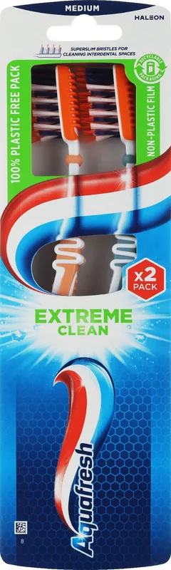 Medium Bristle Toothbrush Set, 'Extreme Clean', Orange + Gray - Bath and Body