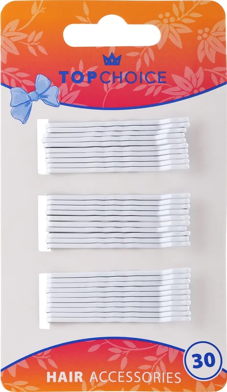 Hair Bobby Pins "White Collection", white, 30 pcs - Accessories