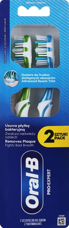 Set of toothbrushes, medium firmness, green + blue - Bath and Body