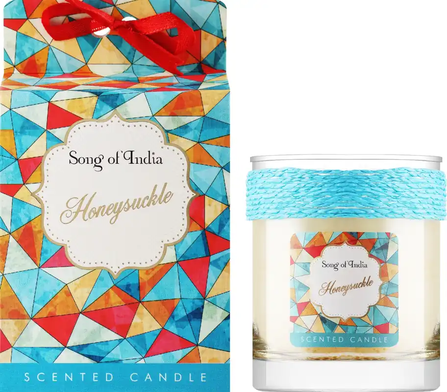 Scented Candle in Glass Jar "Honeysuckle" - Bath and Body