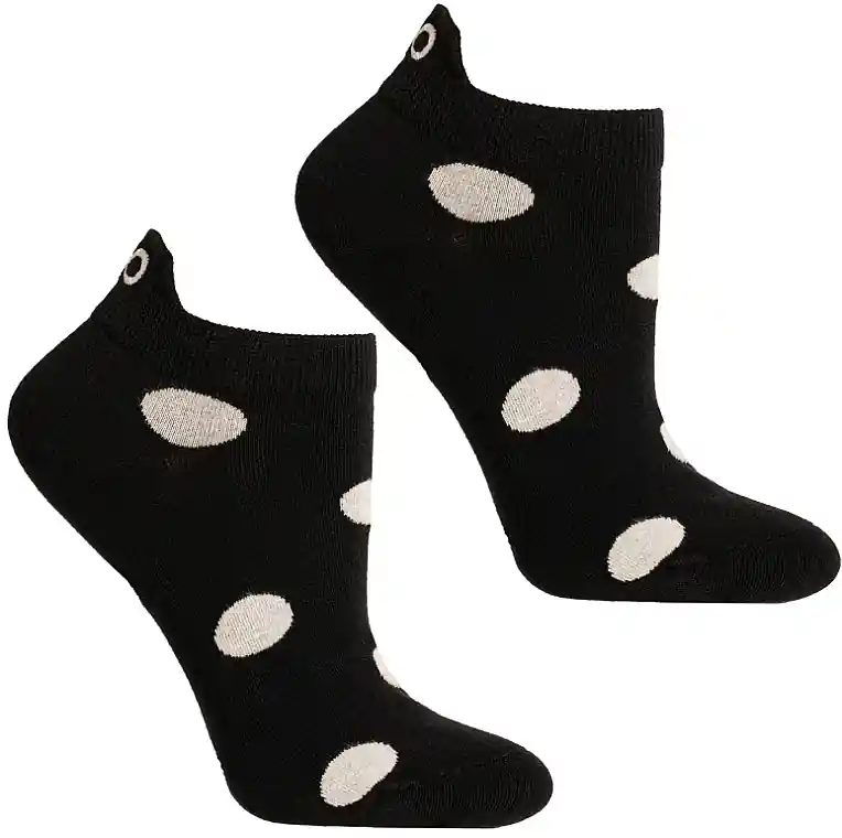 Short Socks, CSD240-207, black with white polka dots