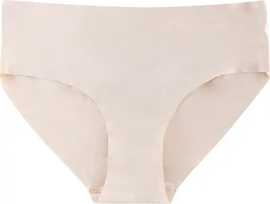 Seamless Panties with High Waist & Laser Cut 'Figi Maxi Bikini', beige - Clothes