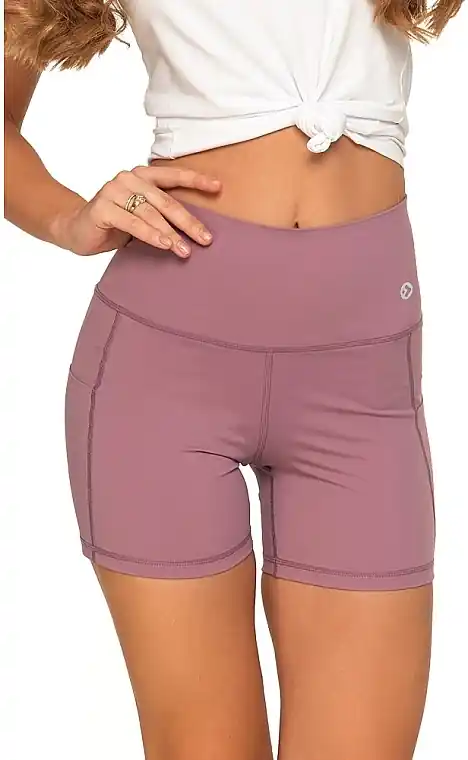 High Waist Sports Shorts with Pockets, RDL2800-004, pink