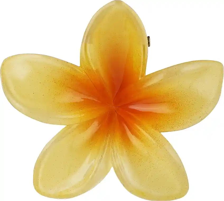 Hair Clip 'Hawaiian Flower', 5.5 cm, yellow-orange