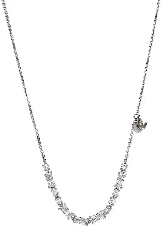 Silver Necklace with Zircons - Costume jewelry