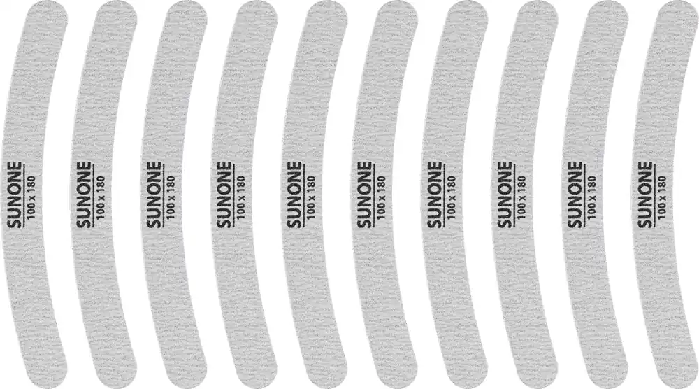Nail File 100/180, banana, grey, 10 pcs - Accessories