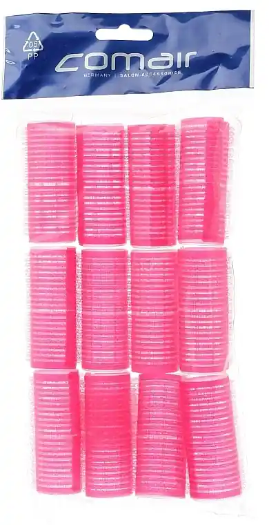 Velcro Rollers, 12 pcs, 25 mm, pink - Accessories
