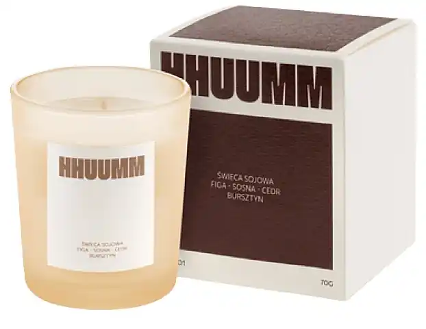 Soy Candle with Fig, Pine, Cedar & Amber Scent - Bath and Body