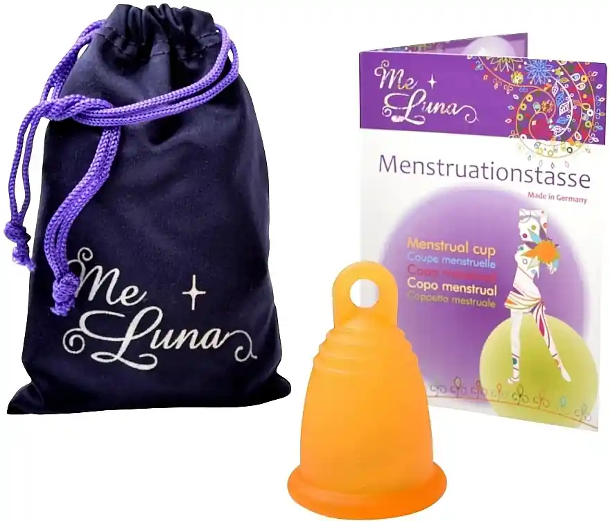 Menstrual Cup with Ring, size M, orange - Accessories