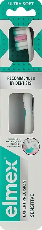Toothbrush, ultra-soft, white with turquoise