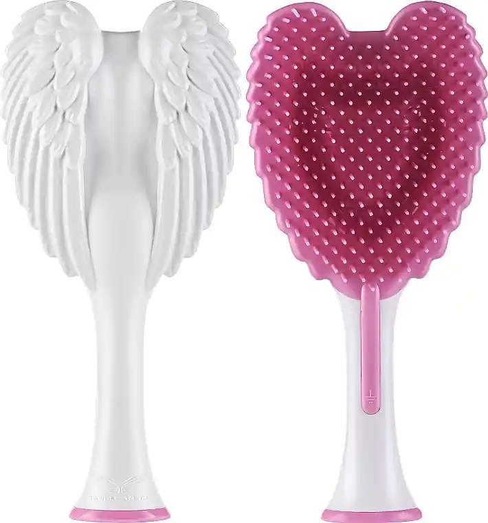 Compact Angel Hair Brush, pink & white - Accessories
