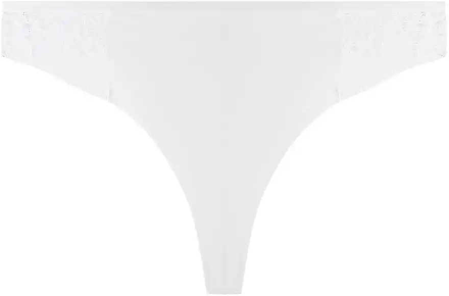 Cotton Thong with Lace Inserts, BDM500-051, white