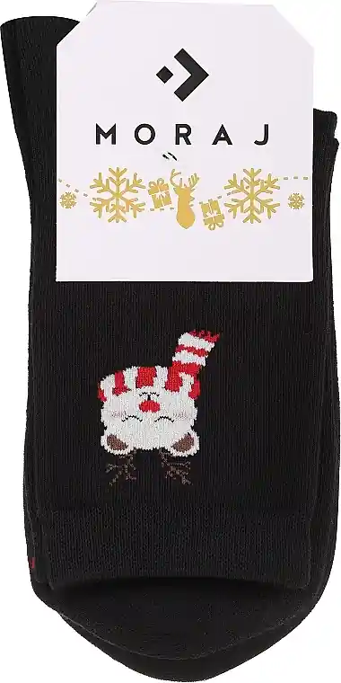 Women Socks with Christmas Motif CSLS250-020, black