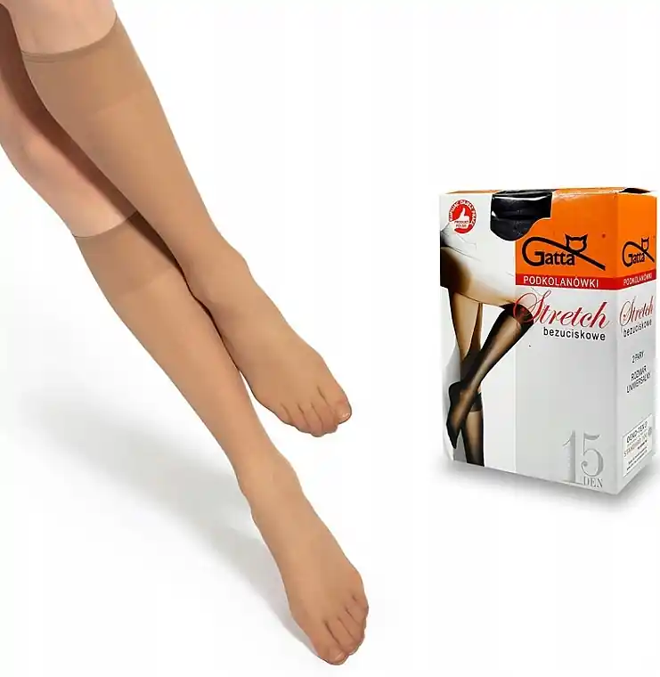 Elastic knee-highs "Stretch" 15 Den, 2 pairs, visone