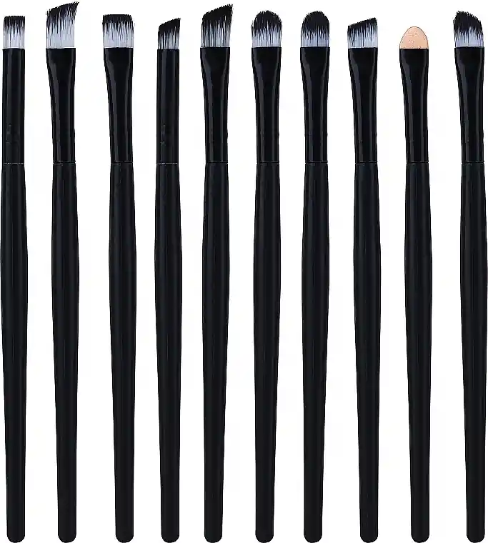 Professional Makeup Brush Set, 10 pcs, black - Accessories