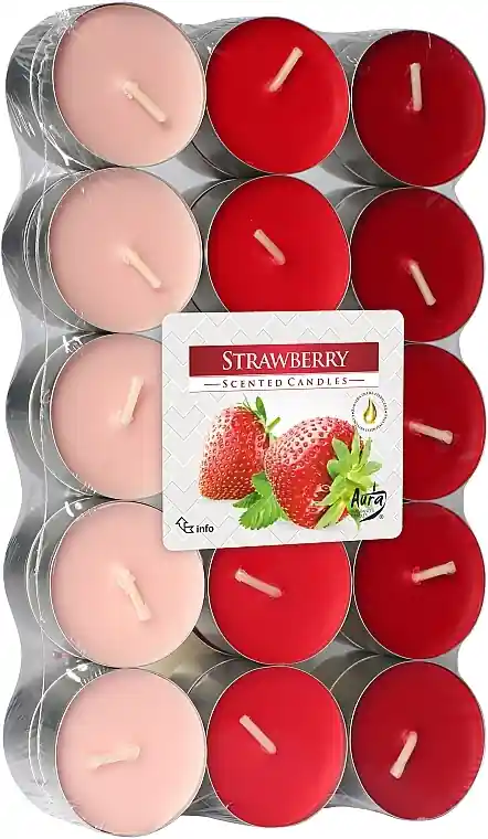 Strawberry Tealights, 30 pcs - Bath and Body