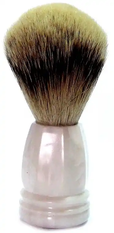 Shaving Brush, badger hair, plastic, mother-of-pearl