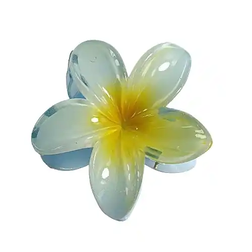 Blue & Yellow Hawaiian Flower Hair Clip - Accessories