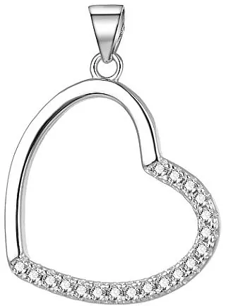 Silver Earrings with Zircons 'Heart' - Costume jewelry