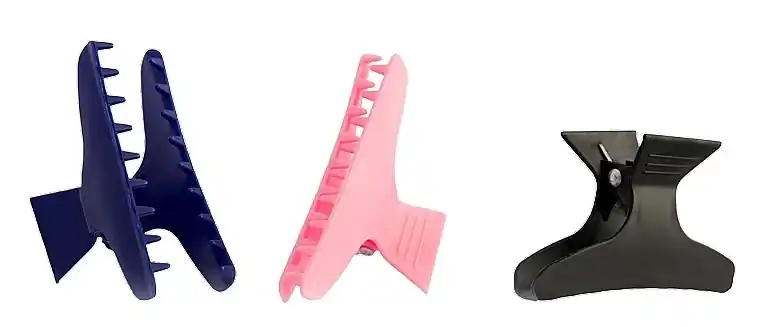 Hair Clips, length 80 mm, 4 black, 4 pink, 4 blue - Accessories