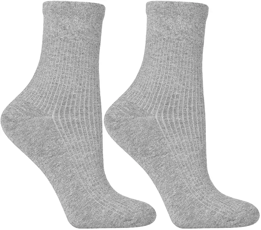 Women's long ribbed socks CSL200-930, gray