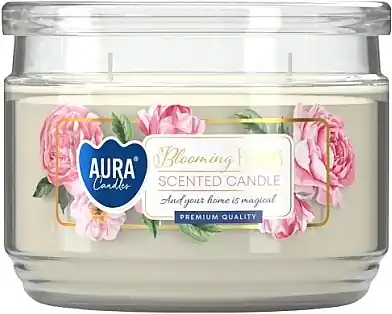 Blooming Flowers Scented Candle in Glass, with cap - Bath and Body