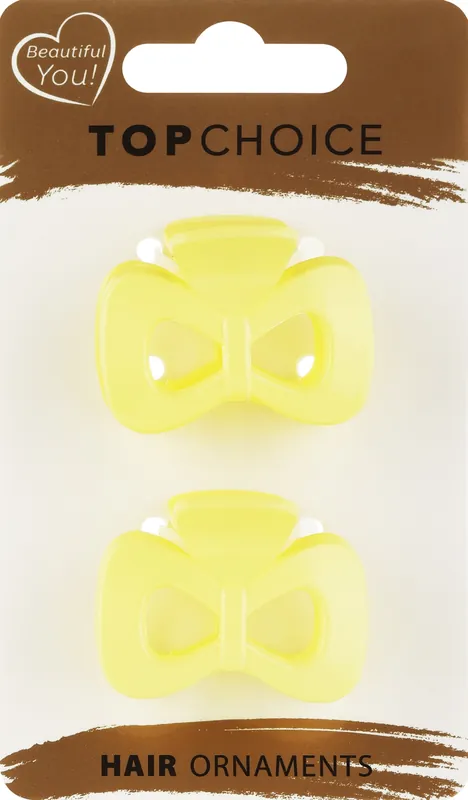 Hair Clips, 2 pcs, 20933, yellow - Accessories