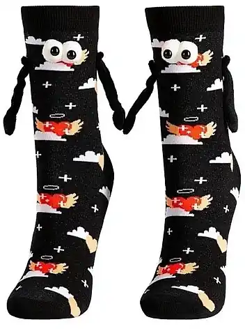 Women's Socks with Magnetic Paws, Black and Red - Clothes