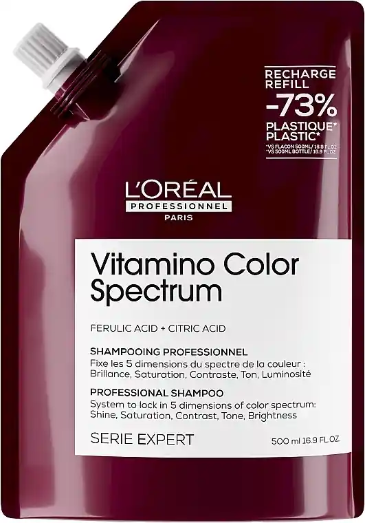 Professional Shampoo for Radiant Shine & Preservation of 5 Dimensions of Color Spectrum after Dyeing (refill) - Hair