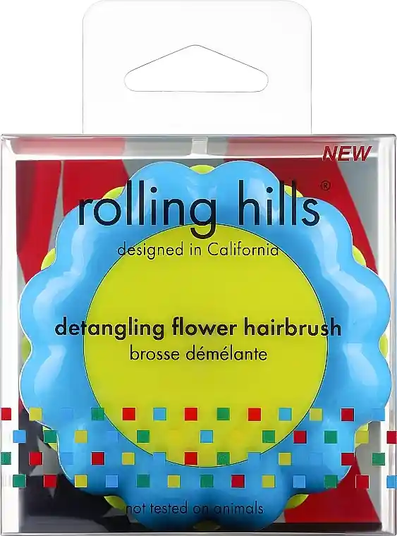Compact Hair Brush "Chamomile", yellow/blue - Accessories