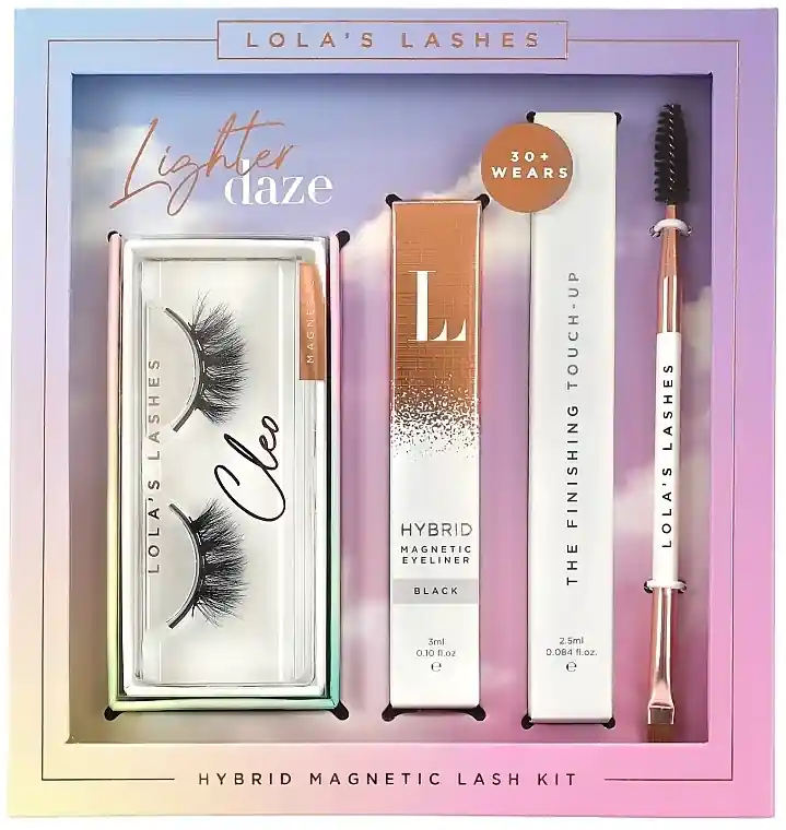 Lola's Lashes Cleo Hybrid Magnetic Eyelash (eyeliner/3ml + remover/2.5ml + eyelashes/2pcs + brush) - Makeup
