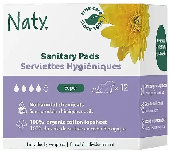 Super Sanitary Eco-Pads, 12 pcs.
