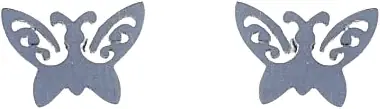 Women Earrings, butterflies with patterns on the wings, silver - Costume jewelry