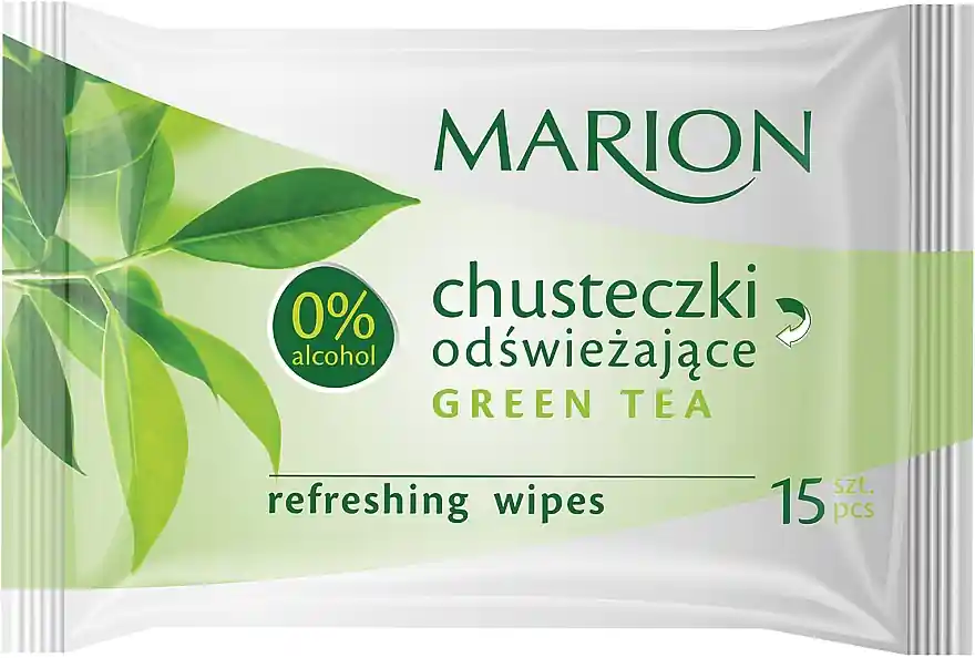 Refreshing Wipes ‘Green Tea’, 15 pcs - Accessories