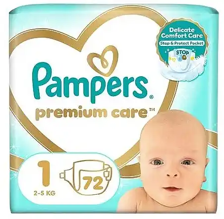 Premium Care Diapers 1 (2-5 kg), 72 pcs.