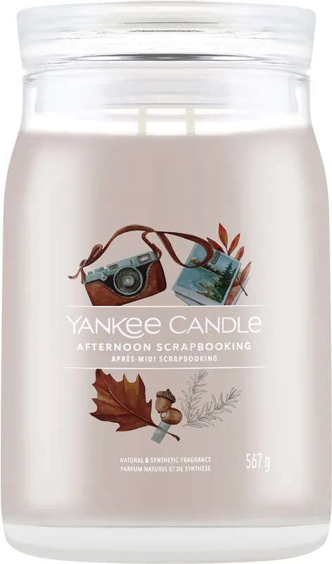 Afternoon Scrapbooking Scented Candle in Jar, 2 wicks - Bath and Body