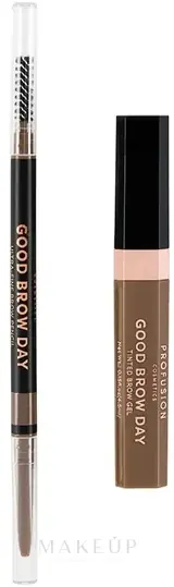 Profusion Cosmetics Good Brow Day Waterproof Brow Pen (pencil/1pc + br/gel/1pc) - Makeup