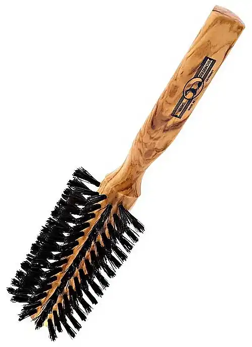 Blow Dry Brush, semi-circular, olive wood, 20.5 cm