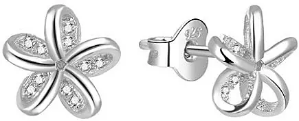 Flower Silver Earrings - Costume jewelry