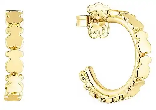 Playful Gold-Plated Bear Earrings