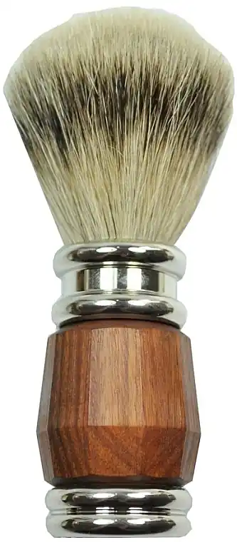 Shaving Brush, rosewood-silver, chrome-plated