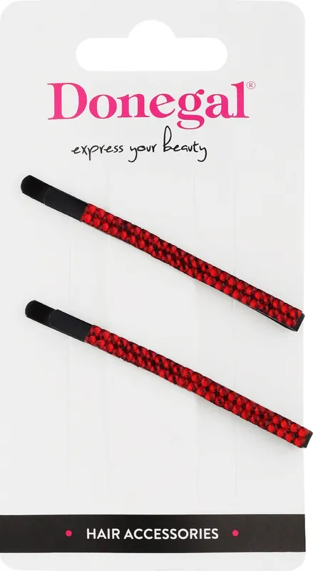 Hairpins FA-5695, black with red stones