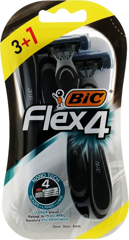Men Razor "Flex 4", 3+1 pcs