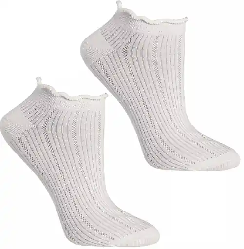 Women's short socks, CSD240-204, white