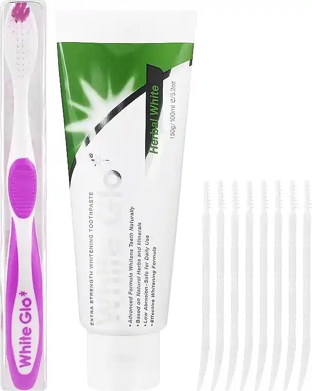 Set with White-Purple Toothbrush